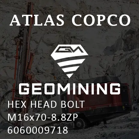 6060009718 БОЛТ С ШЕСТИГРАННОЙ ГОЛОВКОЙ M16X70-8.8ZP Atlas Copco / Epiroc